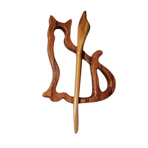 Cardigan Pin Antike aus Holz, exquisite Anstecknadeln mit unregelmäßigem Muster, perfektes Zubehör für Pullover und Schals! Makramee Schmuckverbinder (D, 5.5x8cm) von Generisch