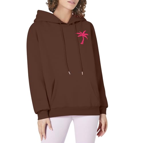 Cardigan Teenager Hoodies für Frauen und Mädchen, süße grafische Sweatshirts, Y2K-Tops mit 2025 Sweater Damen Ohne (Coffee, XXL) von Generisch