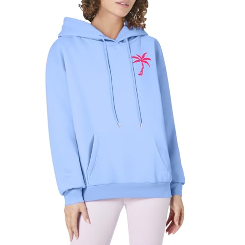 Cardigan Teenager Hoodies für Frauen und Mädchen, süße grafische Sweatshirts, Y2K-Tops mit 2025 Sweater Damen Ohne (Light Blue, XXXXXL) von Generisch