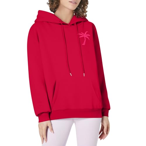 Cardigan Teenager Hoodies für Frauen und Mädchen, süße grafische Sweatshirts, Y2K-Tops mit 2025 Sweater Damen Ohne (Red, M) von Generisch