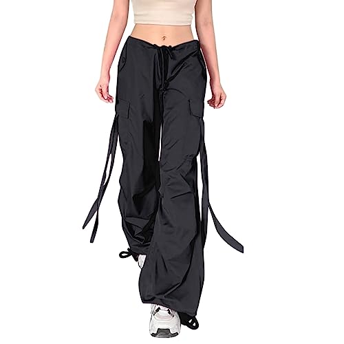 Cargo Hosen Damen Outdoorhose Relaxed-Fit Cargohose Hosen Cargo Hose Sporthose Outdoor Baggy Freizeithose Multi Taschen Jogginghose Sporthose Workwear Reißverschluss Armee Militär Wanderhose von Generisch
