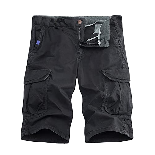 Cargo Shorts Herren Sommer Stretch Chino Shorts Strandshorts Mit Taschen Atmungsaktiv Freizeithose Elastische Taille Tennishose Stoffshorts Basketball Shorts Bermuda Shorts Kurze Jogginghose von Generisch