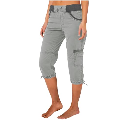Cargohose Damen Sommer Knielang Cargo Shorts 3/4 Arbeitshose Regular Fit Sommerhose Einfarbig Caprihose Baumwolle Hose Hohe Taille Freizeithose Elastisch Sporthose Jogginghose Stoffhose mit Taschen Cargohose Damen Sommer Knielang Cargo Shorts 3/4 Arbeitshose Regular Fit Sommerhose Einfarbig Caprihose Baumwolle Hose Hohe Taille Freizeithose Elastisch Sporthose Jogginghose Stoffhose mit Taschen von Generisch