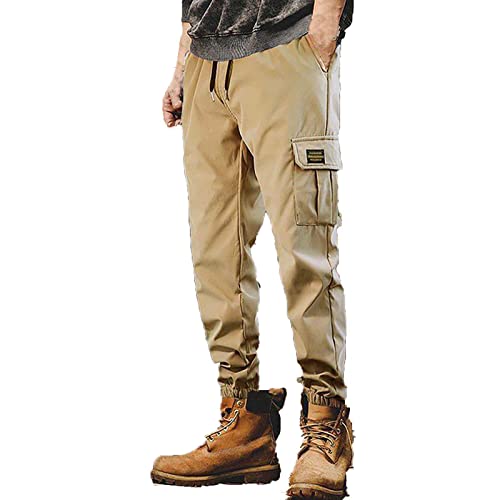 Cargohose Herren Stretch Regular Fit,Freizeithose Herren Lang Und Leicht Dünn Polyester Outdoorhose Verschleißfestem Trekkinghose Elastische Taille Mit Taschen Sommerhose Atmungsaktiv Arbeitshose von Generisch