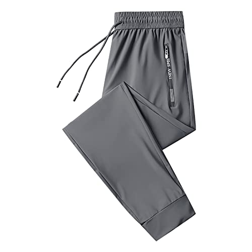 Cargohose für Herren: Eisseide, lange Hose, Herren-Fitness-Nachtwäsche, schmale Thermohose, lange Hose für Herren, leger, Freizeithose, elastische Taille, Kordelzug, schmale Passform, GY1, 6XL von Generisch