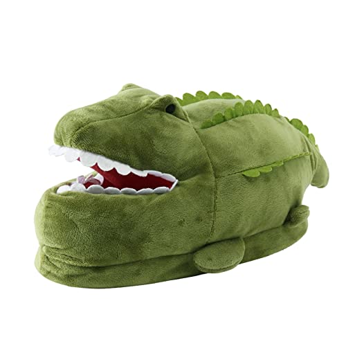 Cartoon Animal Design Neuheit Hausschuhe für Frauen Männer warme Baumwolle weicher Hausschuhe für den Innenbereich (Green, One Size) von Generisch