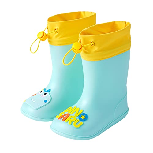 Cartoon Dinosaurier Regenstiefel rutschfeste wasserdichte Regenstiefel (C, 23 Infant) von Generisch
