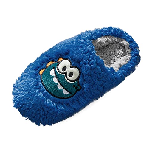 Cartoon Hausschuhe Herren, Lovely Dinosaurier Warme Hausschuhe Warme Dicke Unterseite Slipper Flauschig Weich Bequem Schuhe Rutschfeste Paar Home Schuh Plüsch Gefüttert Slipper mit Muster Druck, navy von Generisch