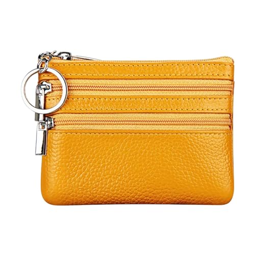 Case Geldbörsen Kleingeld Kleiner Reißverschluss Damen Halter Schlüssel Geldbörse Taschen Brieftasche Handyhülle (Gelb, Einheitsgröße) von Generisch