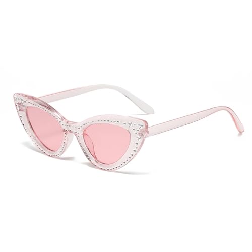 Cat Eye Diamant Sonnenbrille Mode Sonnenbrille Damen Brille, rose, Einheitsgröße von Generisch