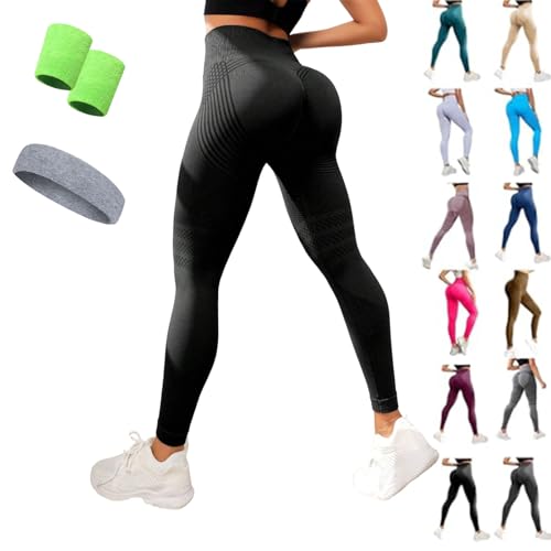 Cellumove Leggings, Sport 3D Anti Cellulite Leggings, Kompressions Lang Yogahose Fitnesshose mit Hohe Taille Bauchkontrolle (Schwarz,S) von Generisch