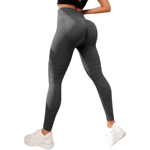 Cellumove Leggings 3D Definieren Sie Ihre Silhouette Mühelos Hoch Taillierte Kompressions Formungshose Lifting Yoga Fitness Damen (DE/NL/SE/PL, Alphanumerisch, L, Regular, Regular, Dunkelgrau) von Generisch
