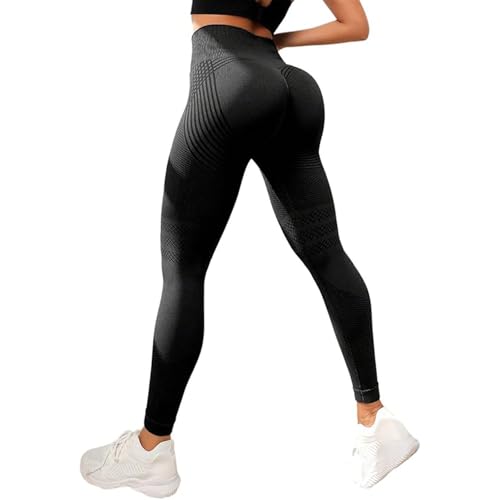 Cellumove Leggings 3D Definieren Sie Ihre Silhouette Mühelos Hoch Taillierte Kompressions Formungshose Lifting Yoga Fitness Damen (DE/NL/SE/PL, Alphanumerisch, L, Regular, Regular, Schwarz) von Generisch