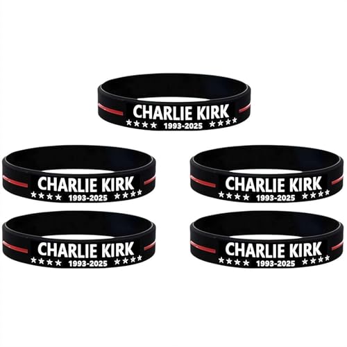 Charlie Kirk Armband, CharlieKirk 1993–2025 A True Patriot Gummi-Armbänder, CharlieKirk Freedom Memorial Silikon Band Armbänder für Damen und Herren, Charlie Kirk Merch Merchandise, 1pc, Gummi, Gummi von Generisch