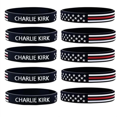 Charlie Kirk Gummi-Armbänder Charlie Kirk A True Patriot Silikon-Armbänder Armbänder Beten Gerechtigkeit Assassination Schießen Held Freiheit Merch Gummi-Armband für Männer Frauen Schmuck Geschenke von Generisch