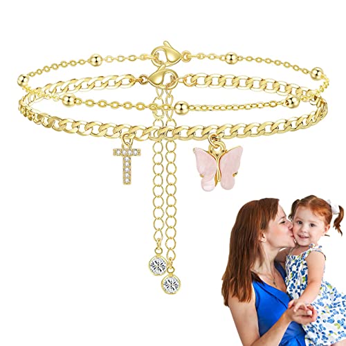 Charm Fußkettchen | Fußkettchen Armband geschichtet Fußkettchen für Frauen - Initiale Beinkette, Böhmisches Fußkettchen für Frauen von Generisch