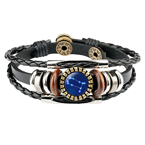 Charm Sternbild Mode 12 Herren Lederschmuck Armbänder Zubehör Armbänder für Frauen Armbänder Ft560, Einheitsgröße, Polyurethan, Kein Edelstein von Generisch