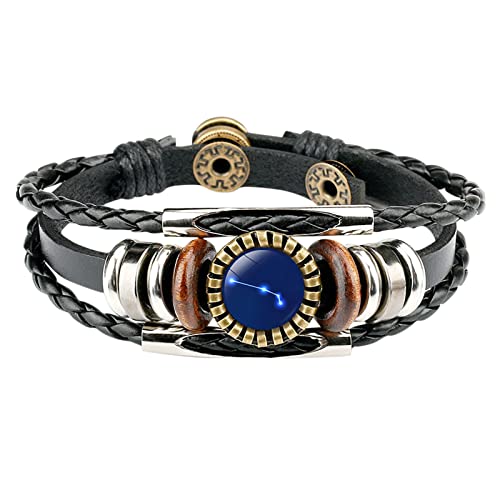 Charm Sternbild Mode 12 Herren Lederschmuck Armbänder Zubehör Armbänder für Frauen Armbänder Ft560, Einheitsgröße, Polyurethan, Kein Edelstein von Generisch