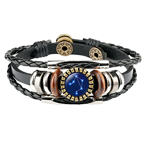 Charm Sternbild Mode 12 Herren Lederschmuck Armbänder Zubehör Armbänder für Frauen Armbänder Ft560, Einheitsgröße, Polyurethan, Kein Edelstein von Generisch