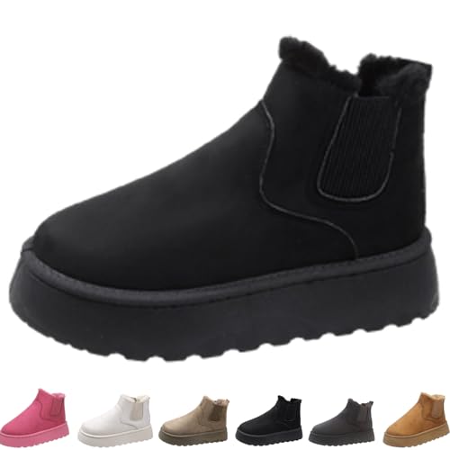 Charmella Boots for Women, Charmella Women's winter Fashion thick-soled snow boots cotton shoes soft and comfortable (Schwarz, Erwachsene, 40, Numerisch, EU Schuhgrößensystem, M) von Generisch