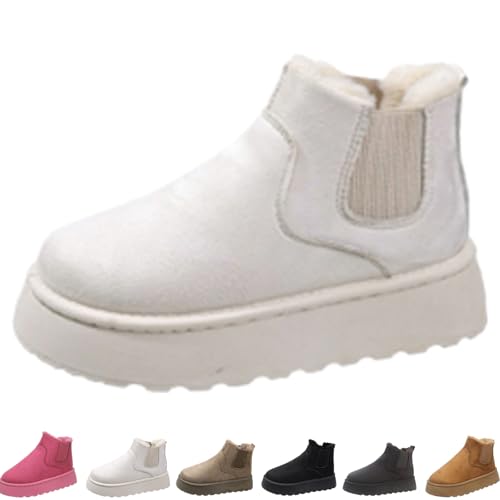 Charmella Boots for Women, Charmella Women's winter Fashion thick-soled snow boots cotton shoes soft and comfortable (Weiß, Erwachsene, 39, Numerisch, EU Schuhgrößensystem, M) von Generisch