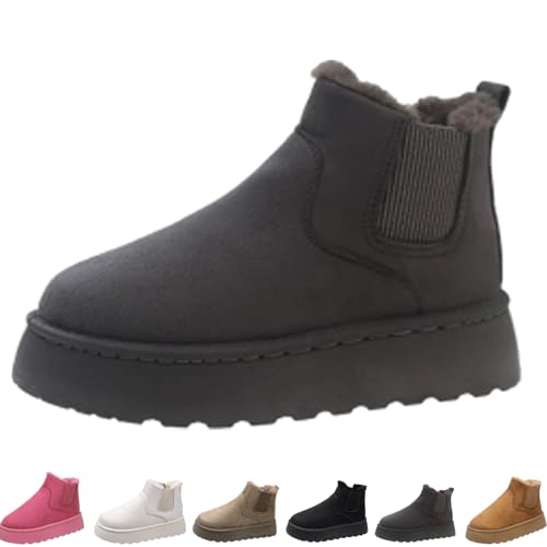 Charmella Boots for Women, Charmella Women's winter Fashion thick-soled snow boots cotton shoes soft and comfortable (grau, Erwachsene, 36, Numerisch, EU Schuhgrößensystem, M) von Generisch