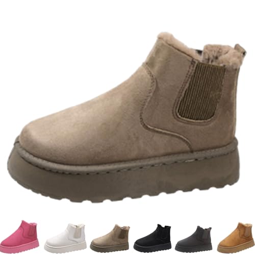 Charmella Boots for Women, Charmella Women's winter Fashion thick-soled snow boots cotton shoes soft and comfortable (khaki, Erwachsene, 38, Numerisch, EU Schuhgrößensystem, M) von Generisch