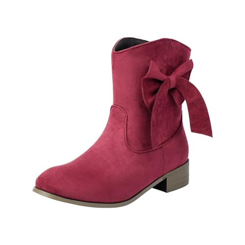 Chelsea Boots Damen Klassische Stiefel Stiefeletten Kurzschaft Booties rutschfeste Winterstiefel Freizeitschuhe Stiefelletten Low Boots Shoes Mid Calf Boot Ankle Boot Kurze Herbst von Generisch