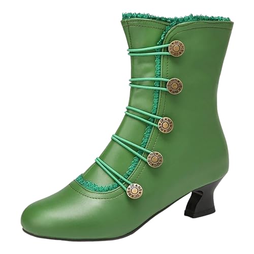 Chelsea Boots Damen Stiefel Stiefeletten Mix Kniehohe Retro Cowboystiefel mit Absatz modisch leger breite Wade von Generisch