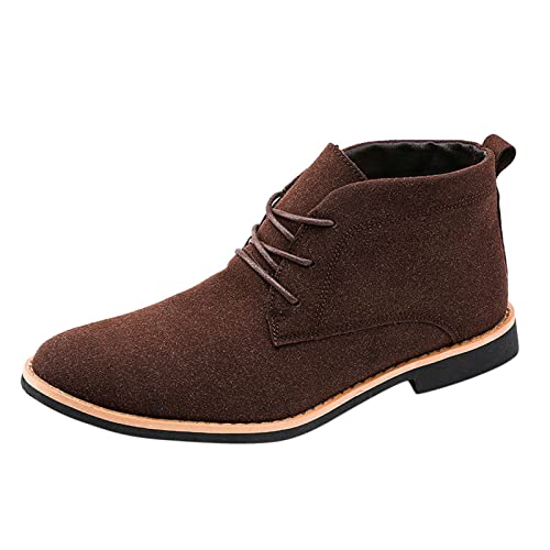 Chelsea Boots Herren Wildleder, Stiefeletten Herren Western Trekkingschuhe Wandern Desert Boot Warme Freizeitschuhe Outdoor Herbstschuhe Gothic Stiefel Mittelalter Wanderstiefel rutschfeste Boots von Generisch