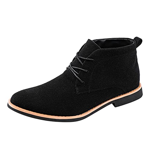 Chelsea Boots Herren Wildleder, Stiefeletten Herren Western Trekkingschuhe Wandern Desert Boot Warme Freizeitschuhe Outdoor Herbstschuhe Gothic Stiefel Mittelalter Wanderstiefel rutschfeste Boots von Generisch