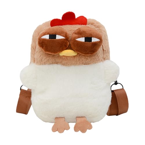 Chicken Bag | Cartoon Geldbörsen | Tasche Damen Schultertasche | Huhn Schulter Reißverschluss Geldbörse | Cartoon Plüsch Huhn Messenger für Kleinkinder, Mädchen, , Familie, Freunde von Generisch