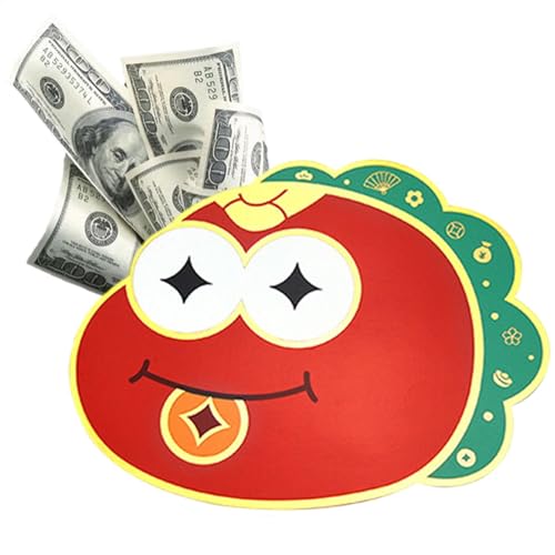 Chinesische rote Umschläge, rote Taschenordner | Geldbeutel mit Cartoon-Schlangenmuster - Kreative Neujahrs-Geldtasche, Glücksgeldumschläge mit Mehreren Kartenfächern für die Überbringung von Segen von Generisch