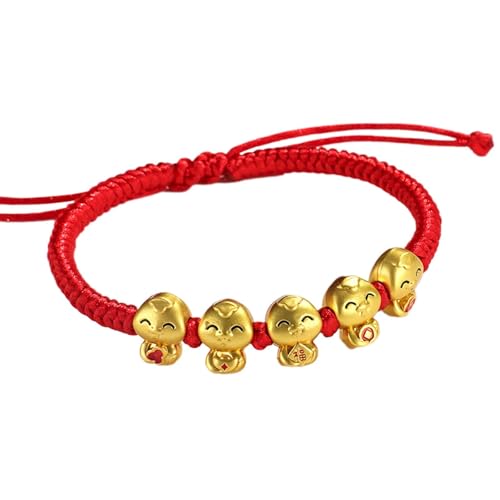 Chinesisches Neujahrsarmband, rotes Feng-Shui-Tier-Charm-Armband, Neujahrsschmuck für Damen, Herren, Kostüme, Damen, Einheitsgröße, Kunststoff, Kein edelstein von Generisch