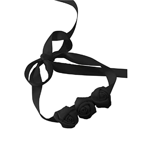 Choker-Halskette im Vintage-Stil, Stoffblumen-Halsband für Damen, Harajuku, Gothic, dunkles Mädchen, süßes Halsband, Party, weiblicher Schmuck, Choker-Halsketten für Frauen, Mädchen, Hochzeit, sexy von Generisch