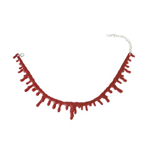 Choker mit tropfendem Blut, blutiges Halsband, Vampir-Party, Kostümzubehör für Bühne, Karneval, Urlaub, Cosplay, Rollenspiele, Refer to description, Siehe Beschreibung, Unisex von Generisch