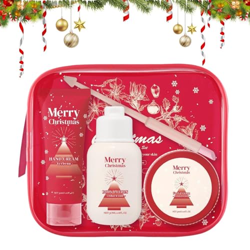 Christmas Body Lotion, 110ml Pflegende Parfümierte Weihnachts Fußlotion, Hautpflege Geschenk Für Frauen Männer Jugendliche Familie Oma Opa Mama Papa Freund von Generisch