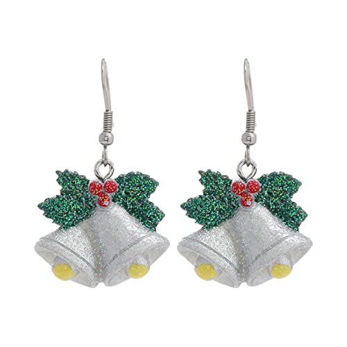 Christmas Earrings Damen Weihnachten kreative Urlaub Party Ohrringe Schmuck Creolen Frauen Langer Ohrhänger für Weihnachten (I, One Size) von Generisch
