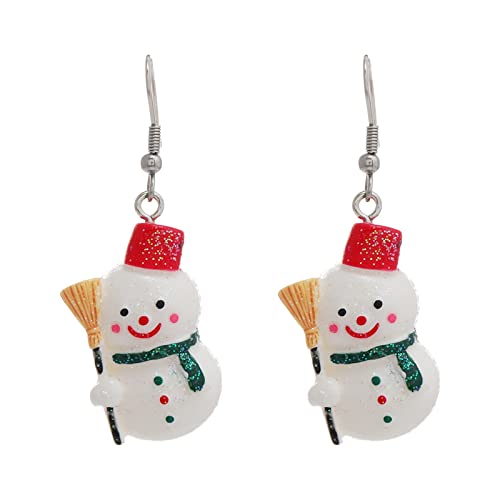 Christmas Earrings Damen Weihnachten kreative Urlaub Party Ohrringe Schmuck Creolen Frauen Langer Ohrhänger für Weihnachten (K, One Size) von Generisch