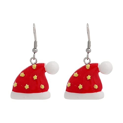 Christmas Earrings Damen Weihnachten kreative Urlaub Party Ohrringe Schmuck Creolen Frauen Langer Ohrhänger für Weihnachten (L, One Size) von Generisch