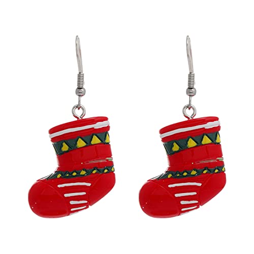 Christmas Earrings Damen Weihnachten kreative Urlaub Party Ohrringe Schmuck Creolen Frauen Langer Ohrhänger für Weihnachten (R, One Size) von Generisch