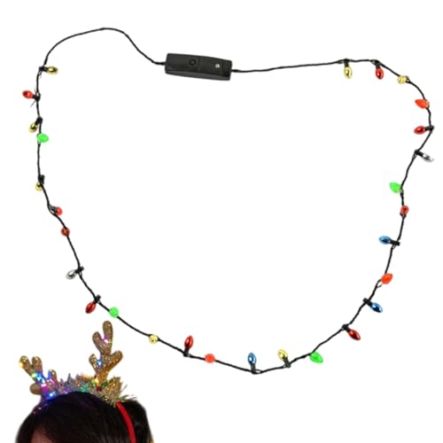 Christmas LED Halskette - Farbige Leuchthalskette Mit Weihnachtsmotiv | Festliches Accessoire Für Frauen Männer Geburtstag Hochzeit Feier Bühnenauftritt von Generisch