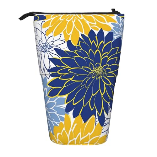 Chrysanthemen-Blumen-Stehendes Federmäppchen, Blumenmuster, Stifteetui, Teleskop-Bleistifttasche, Pop-Up-Kosmetiktasche, Schreibwaren-Organizer für Schule, Büro, Reisen von Generisch