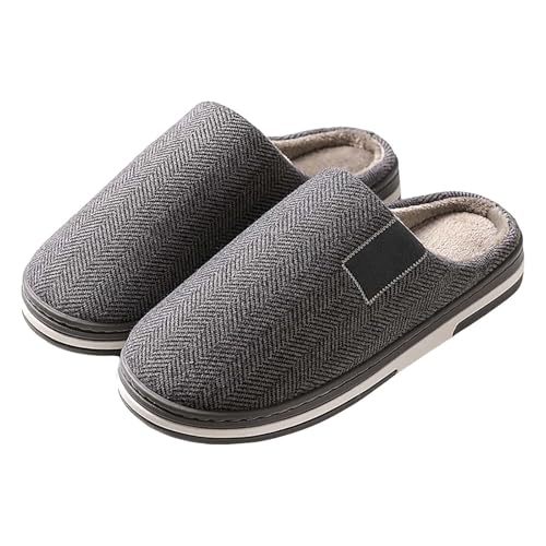 Chunky Damen-Hausschuhe, rutschfeste Hausschuhe, Unisex, einfache Schlafzimmer-Slider, dicke Sohle, bequeme orthopädische Slides, geschlossene Zehen, Hausschuh für geschwollene Füße, dunkelgrau, 39 1 von Generisch