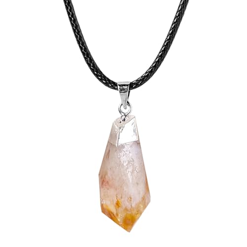 Citrine Halskette - Citrine Charm Anhänger | Naturalheilungskristallanhänger | Energiekristallschmuck | Halskette mit Edelsteindesign | Schmuck zum Valentinstag, Geburtstag, Weihnachten von Generisch