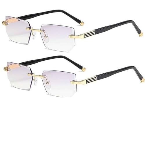 Civilizek Precision Vision Aid Tool - Einstellbare Focus Assist, Civilizek Anti Blue Lesebrille, für Wemon Man (Gold-2pc,+4.0) von Generisch