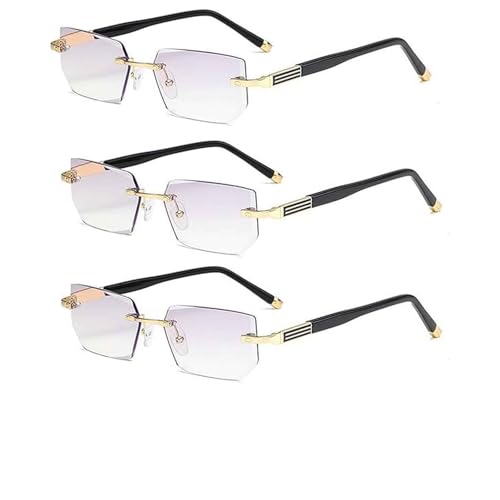 Civilizek Precision Vision Aid Tool - Einstellbare Focus Assist, Civilizek Anti Blue Lesebrille, für Wemon Man (Gold-3pc,+2.0) von Generisch