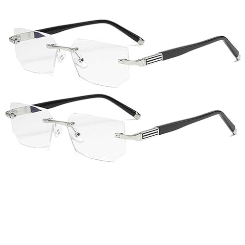 Civilizek Precision Vision Aid Tool - Einstellbare Focus Assist, Civilizek Anti Blue Lesebrille, für Wemon Man (Silver-2pc,+2.5) von Generisch
