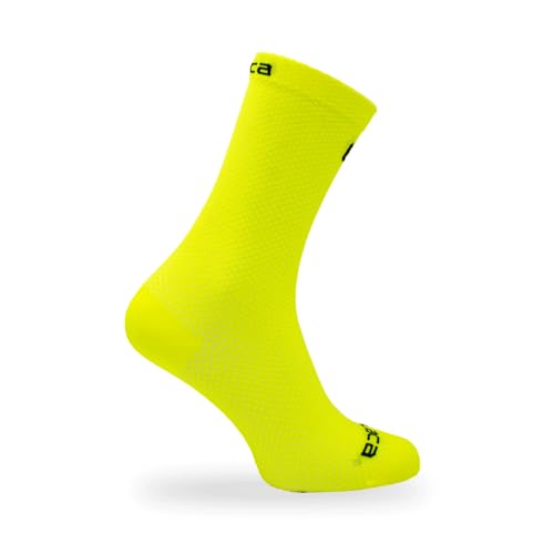 Claca Candido Pro Line Cycling Socks Radsport Rennrad Gravel XC MTB Fahrrad Socken (DE/NL/SE/PL, Numerisch, 41, 46, Regular, Regular, Giallo Fluo (Neon Gelb)) von Generisch