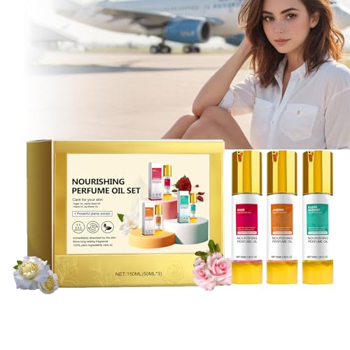 Clean Elegance Perfume Oil, Nourishing Perfume Oil, Pflegendes Parfümöl, Longer Lasting Pflegendes Parfümöle für Damen, Rose Jasmine Floral & Fresh Fragrance Sets, Non-Toxic (1pc) von Generisch